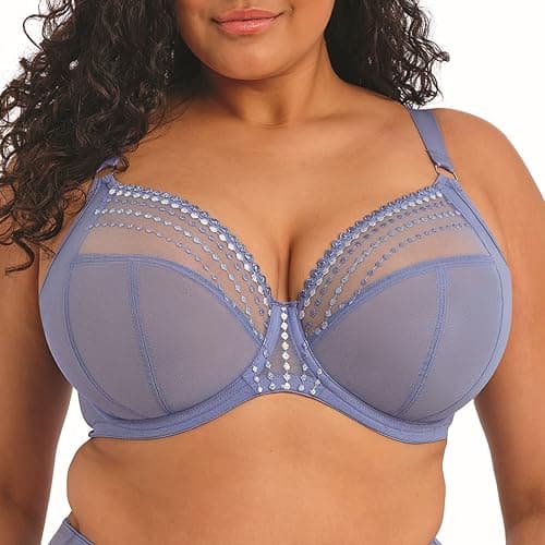 Image of Elomi Women's Matilda Underwire Plunge Bra, Lunar Blue, 40HH US