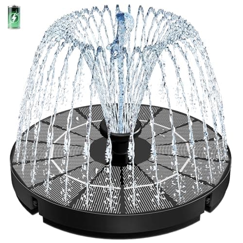 Image of SZMP Solar Fountain, 3.5W Solar Powered Bird Bath Fountains with 2000mAh Battery, Work On Cloudy Day, Outdoor Water Feature Fountain Pump with 8 Nozzle and 4 Fixers for Garden, Patio, Pond, and Pool