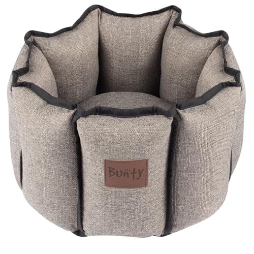 Image of Bunty Windsor Dog Bed Small - High Sided Washable Dog Bed, Super Plush Dog Sofa Bed Design with Plump Stuffing & Fabric - Calming Dog Beds, Pet Bed & Cat Bed - Portobello 50cm