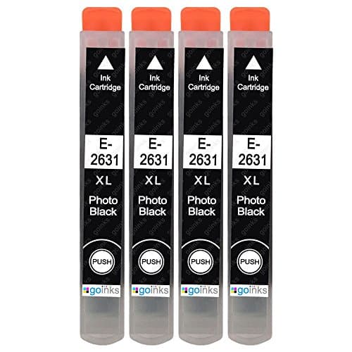 Image of 4 Go Inks Photo Black Ink Cartridges to replace Epson T2631 (26XL) Compatible/non-OEM for Epson Expression Premium Printers, High Capacity