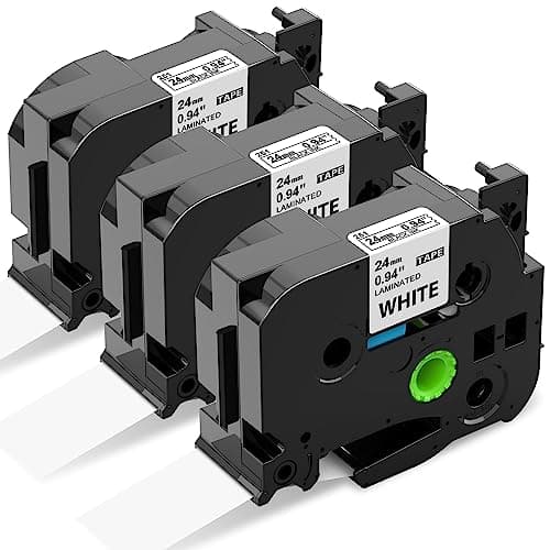Image of 3x Upwinning Tz Tape 24mm AZe-251 TZe-251 TZe251 Compatible with Brother P-Touch Tape 24mmx8m White Laminated, Replace for Brother Label Printer Refill 24mm for P Touch D600 E550W P700 P750W 2430 H500