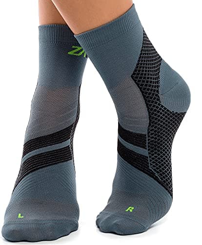 Image of ZaTech Plantar Fasciitis Sock, Compression Socks. Heel, Ankle & Arch Support for Women & Men.(Grey/Black, Large)