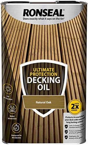 Image of Ronseal RSLUDONO4LAV Ultimate Protection Decking Oil Natural, Oak, 5 Litre