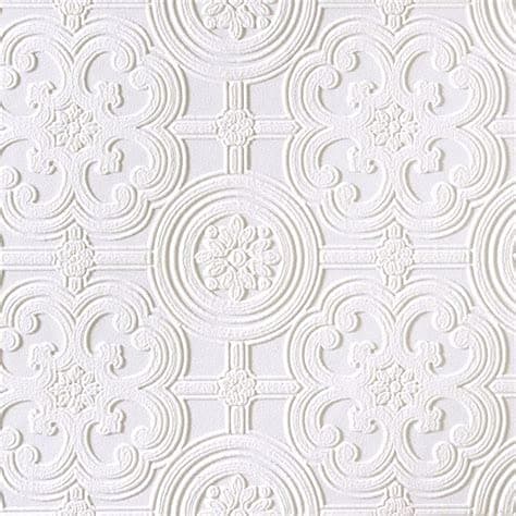 Image of Anaglypta Textured Wallpaper - 3D Surfaces Embossing, Floral Pattern, Vintage Ornaments, Paintable, Baroque Style, White