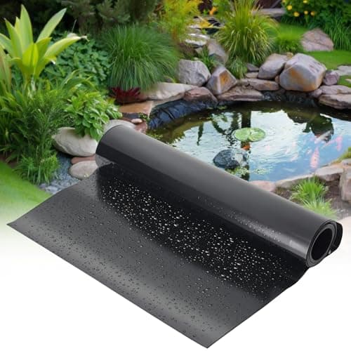 Image of MIKIICOCO Pond Liner, 3 x 2m Waterproof Flexible Fish Pond Liner, Garden Preformed Membrane Lining for Fish Ponds Landscaping