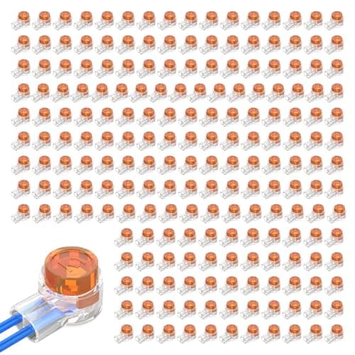 Image of 200 PCS K1 Gel Crimps,Waterproof 2 Way Jelly Crimps,Orange Clear Telephone Crimp Connectors,Antioxidant Telephone Cable Connectors for Network Cable Data Wire Joints