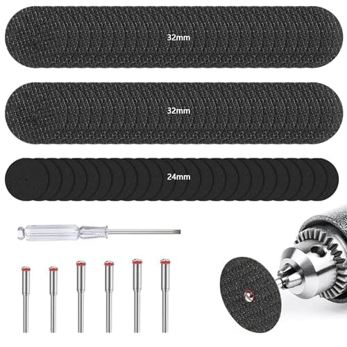 Image of Yurifaz 86 Pcs Rotary Tool Cut Off Wheels,32mm Cutting Disc Set and 24mm Resin Cutting Discs with 6Pcs Mandrels,Cutting Discs for Dremel Rotary Tool