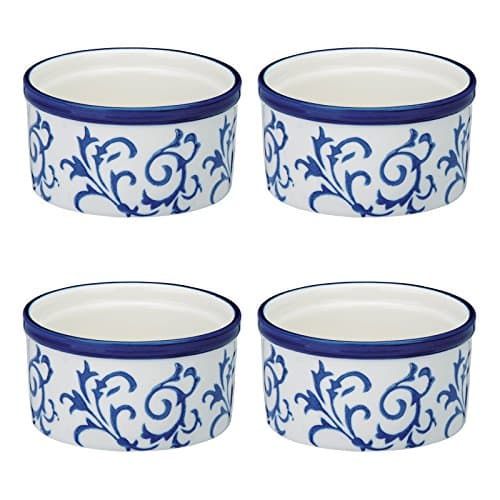 Image of Heritage BIA Set of 4 Ramekins Blue, Ceramic, Blue & White, 90x90x45 cm