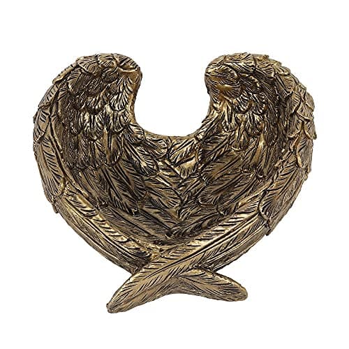 Image of Antique Gold Resin Angel Wing Dish (5cm x 11cm) – Stunning Decorative Centerpiece, Eye-Catching Design, Perfect for Home Decor & Unique Gifts