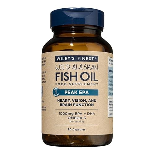 Image of Wiley's Finest Wild Alaskan Fish Oil Peak EPA - Triple Strength Peak EPA and DHA - 1000mg Omega-3s, SQF-Certified - 90 Softgels (90 Servings)