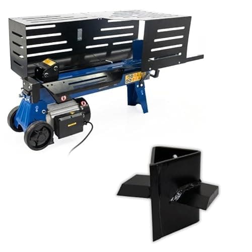 Image of Hyundai 7 Tonne Horizontal Electric Log Splitter with Cross Wedge Kindling Splitter, 2300W (3HP) – 520mm Log Capacity, Safe Two-Hand Operation For Home & Garden