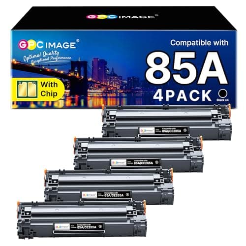 Image of GPC Image 85A CE285A Toner Compatible for HP 85A Black Toner Cartridge for P1102W P1102 P1100 P1106 M1136 M1130 M1132 M1134 M1212 M1212NF M1213NF M1132MFP M1217NFW M1134MFP M1136MFP (Black, 4-Pack)