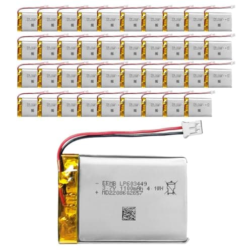 Image of EEMB Lithium Polymer battery 3.7V 1100mAh 603449 Lipo Rechargeable Battery Pack with wire JST Connector for Radio and Bluetooth Speaker-confirm device & connector polarity before purchase(40)