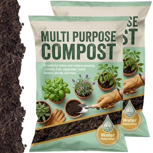 Image of Multi Purpose Compost Bags With Nutrient Rich Formula & Improved Water Retention Ideal For Garden Use, Outdoor Plants, Tubs, Pots & Hanging Baskets (50 Litre Bag)