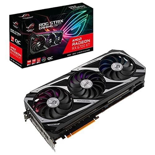 Image of ASUS ROG Strix AMD Radeon RX 6700 XT OC Edition Gaming Graphics Card (AMD RDNA 2, PCIe 4.0, 12GB GDDR6, DisplayPort 1.4a, Axial-tech Fan Design, 2.9-slot, Super Alloy Power II), Black