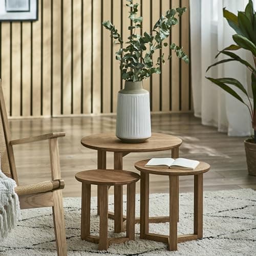 Image of Julian Bowen Nidri Nest Of Tables, Oak, 50 x 50