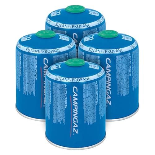Image of Campingaz CV 470 Plus gas cartridge 4-Pack, valve cartridge with patented Easy Clic Plus Technology, suitable camping stoves, camping grills or lamps, 450 g butane/propane mix (80/20)