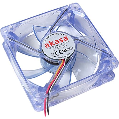 Image of Akasa 80mm Blue LED Case Fan | 8cm | For PC, Heatsink, CPU Cooling, Ventilation | AK-170CB-4BLS