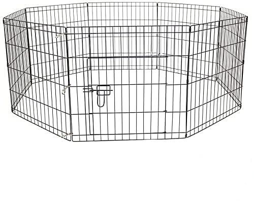 Image of Pet Dog Pen Puppy Cat Rabbit Foldable Playpen Indoor/Outdoor Enclosure Run Cage (Large: Height 91cm)