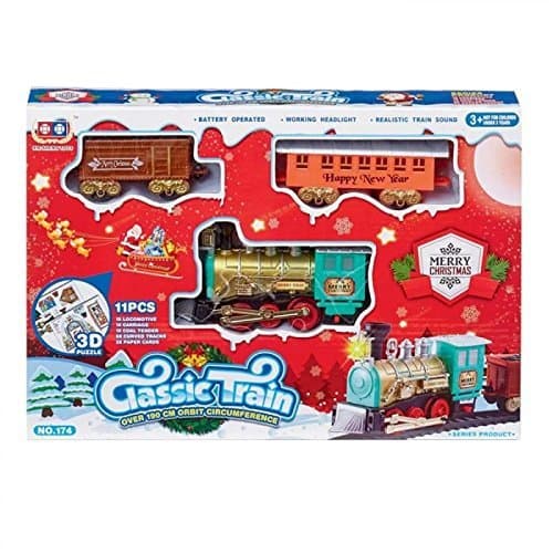 Image of Premier Classic Battery Operated Christmas Xmas Train Carriage Track Set - 11 Piece
