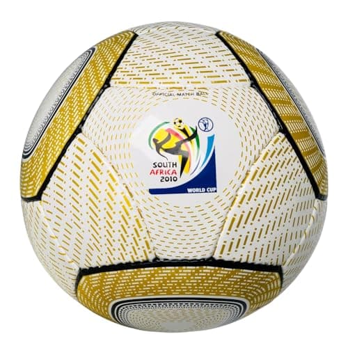 Image of 2010 South Africa World Cup Soccer Ball A++ Quality Rexine Size 5 Football with High Air Retention, Water-Resistant, for Soccer Players