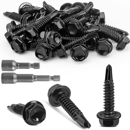 Image of TXXATX M5.5x38 mm Self Drilling Screws for Metal 30 Pcs Hex Head Roofing Screws 410 Stainless Steel Self Tapping Screws Metal with Washers for Plastic Roof Sheet Trapezoidal Sheet Canopies Railings