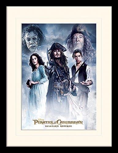Image of Pirates of the Caribbean: Salazar's Revenge "Cast Mounted and Framed Print, Multi-Colour, 30 x 40 cm