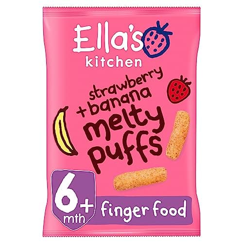 Image of Ella's Kitchen Organic Strawberries and Bananas Puffs, 20g