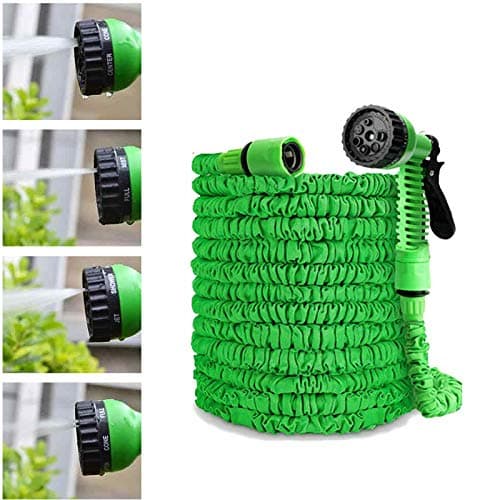 Image of Garden Hose Expandable 150FT - Green Flexible Magic Hosepipes Expandable Water Pipes with 7 Pattern Spray Nozzle for Gardening, Watering, Cleaning House, Washing Car, Bathing Dog