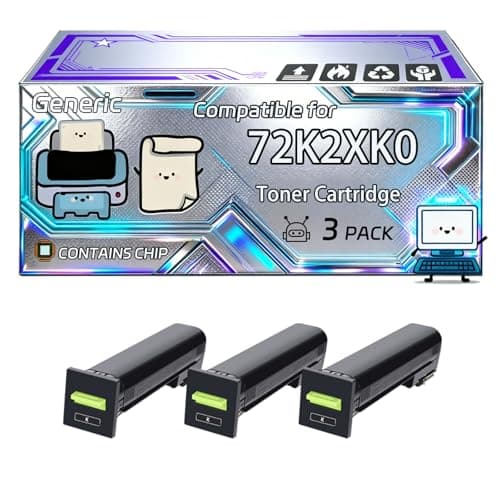 Image of 72K2XK0 Toner Cartridge Compatible for Lexmark CS820 CS820DE CS820DTE CX820DE CX825 CX825DE CX860 Printers, With Chip, 43000 Pages, Vibrant Colours (3 Pack Black)
