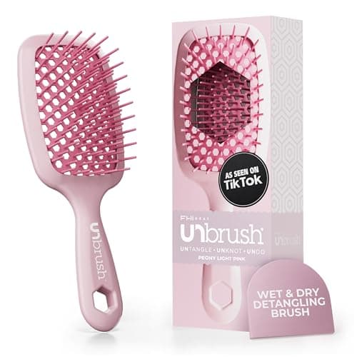 Image of FHI HEAT UNbrush Wet & Dry Vented Detangling Hair Brush, Peony Light Pink