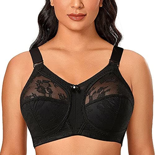 Image of Ayigedu Ladies Plus Size Bra Minimiser Full Coverage Firm Hold No Wired Non Padded 40G Black