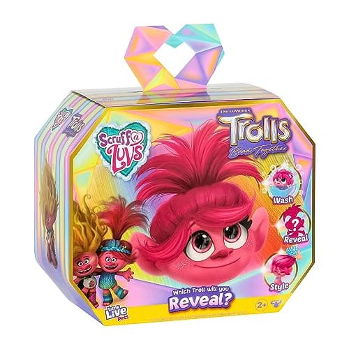 Image of Little Live Pets Scruff-a-Luvs Trolls Band Together Reveal. Wash, Reveal And Style A Cute Plush Trolls Doll
