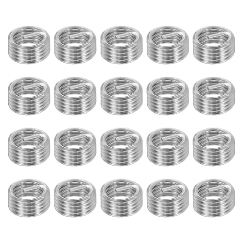 Image of sourcing map 50pcs Wire Thread Repair Inserts M8 x 1.25 x 1D (8mm) Metric 304H Stainless Steel Helical Coiled Wire Screw Threaded Sleeve Sheath for Automotive Repairs