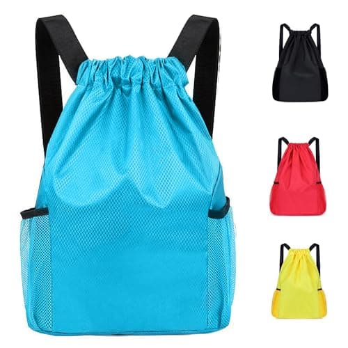Image of Didiseen Drawstring Bag Waterproof Swim PE Bag Unisex Large Sports String Backpack Oxford Fabric Gym Sack for School Travel Swimming Holidays Climbing Hiking (50x44,Sky Blue)