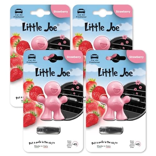 Image of Little Joe Standard Car Air Freshener, 45-Day Long-Lasting Fragrance, Strong Scented Vent Clip for Car Interior Home & Office - 4 Pack Strawberry (Pink)