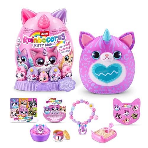 Image of Rainbocorns Kitty Mania Purple Cat (FURRINA) by ZURU, Plush Toy for Girls