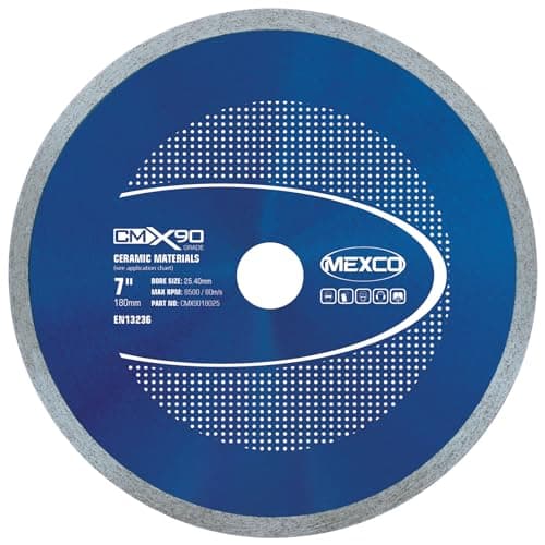 Image of Mexco CMX Ceramic Materials Diamond Blade – High Performance & Fast Cutting Disc for Tiles – 180mm, 25.4mm Bore