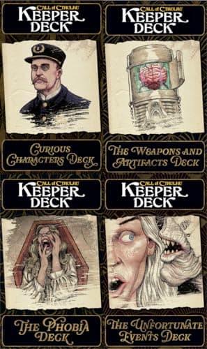 Image of Chaosium Call of Cthulhu Keeper Decks (Second Edition) - Tabletop Game Expansion - 192 Cards - English - Age 14+
