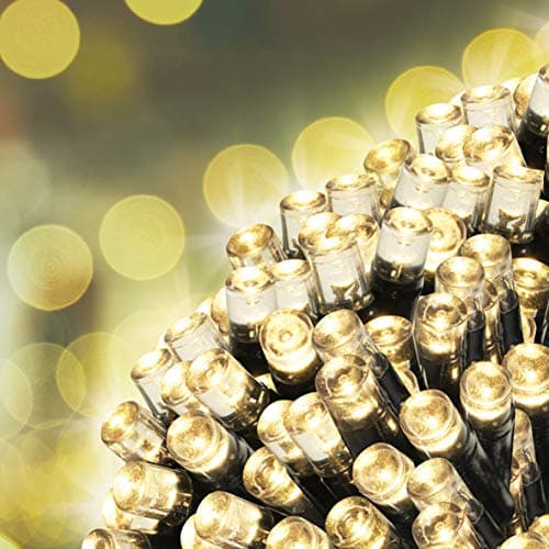Image of GardenKraft 15610 100 Warm White Solar Powered Outdoor LED String Lights / 9.9m Coverage / IP44 Weatherproof / Auto-On / Garden, Weddings, BBQs, Parties