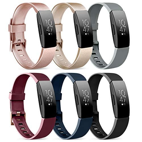 Image of Oumida Pack 6 Compatible with Fitbit Inspire/Inspire HR/Inspire 2, Waterproof Soft Sport Strap Replacement (Pack A, S)