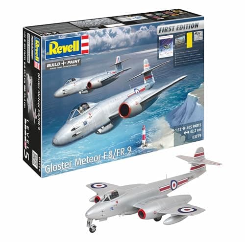Image of Revell 03779 Gloster Meteor F.8/FR.9 - First Edition 1:32 Scale - Unbuilt/Unpainted Plastic Model Kit