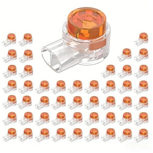 Image of K1 Gel Filled Wire Splice Connectors 2 Way Jelly Crimps Waterproof Cable Joiners, Moisture Resistant Gel Filled Connectors for Telephone Data Speaker Cable Repair Orange