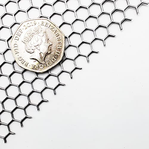 Image of 6mm Mild Steel Hexagonal (6mm Hole x 6.7mm Pitch x 1mm Thick) Perforated Sheet Plate (250 x 500mm Sheet)
