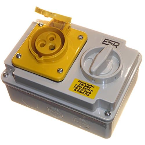 Image of 16 Amp 110V 3 Pin Interlock Socket Switched 2P+E Site Power Yellow