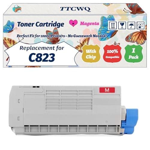Image of Compatible for Okidata OKI C823 Toner Cartridge Work for Okidata OKI C823 C833 C843 Printers, with Chip, High Yield 7000 Pages, High-Definition Printing (1 Pack Magenta)