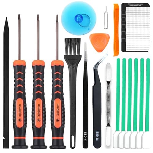 Image of Precision Screwdriver Set for MacBook pro,P5 Star,Phillips Ph000,TorxT5,with A Spudger,Tweezers, A Cleaning Brush and A Suction Cup with Sim Card Thimble,to Repair Clean