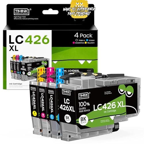 Image of Timink LC426XL LC426 Ink Cartridges Replacement for Brother LC426 Ink LC-426BK LC-426C LC-426M LC-426Y Compatible with Brother MFC-J4340DW MFC-J4540DW MFC-J4335DW MFC-J4535DW Printer (4 Pack)