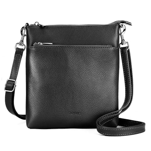 Image of befen Genuine Leather Crossbody Bags for Women Black Shoulder Bag Small Handbag Phone Bags for Women Crossbody for Shopping