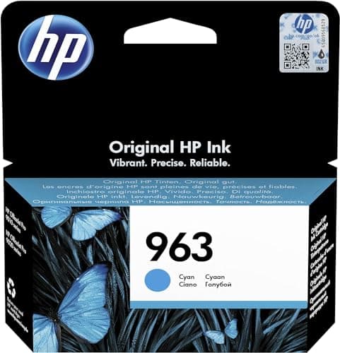 Image of HP 3JA23AE 963 Original Ink Cartridge, Cyan, Single Pack